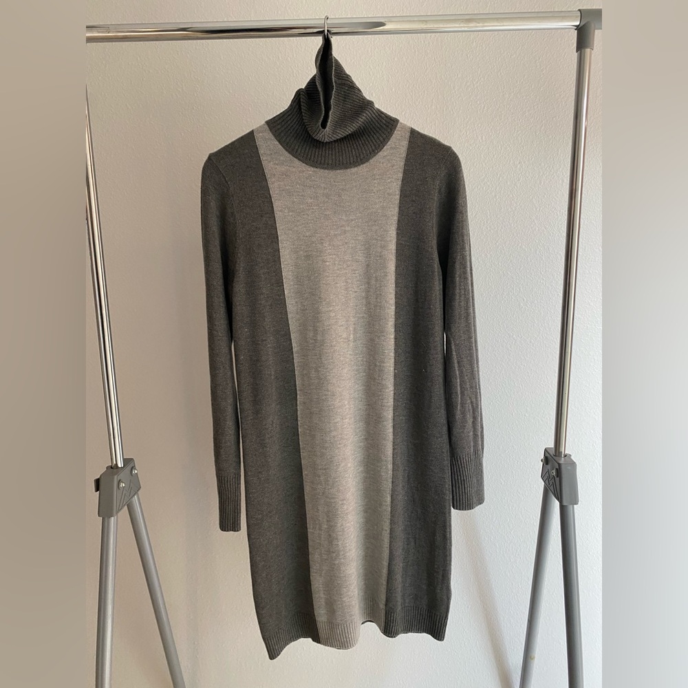 Adrienne Vittadini Sweater Dress Grey Size Medium